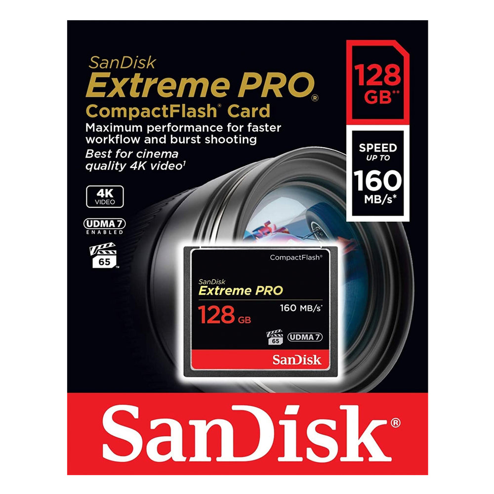 Tarjeta de memoria SanDisk Extreme Pro 128 GB con adaptador SD